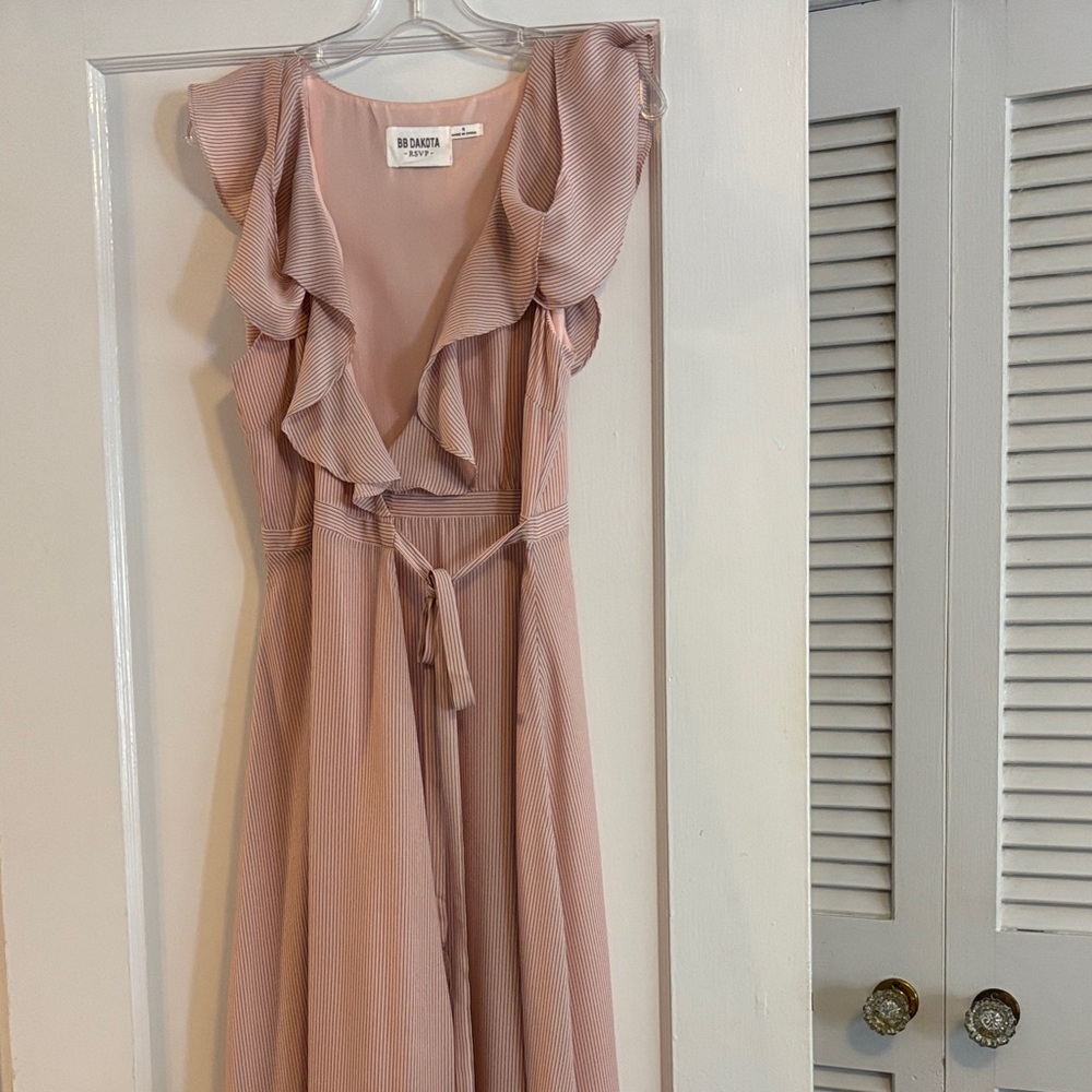BCBGeneration Blush Maxi Dress with Ruffle Accents